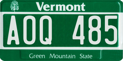 VT license plate AOQ485