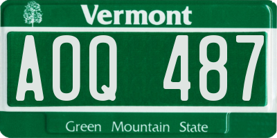 VT license plate AOQ487