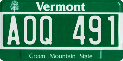VT license plate AOQ491