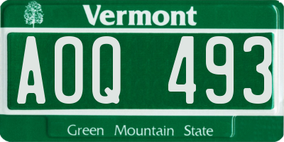 VT license plate AOQ493
