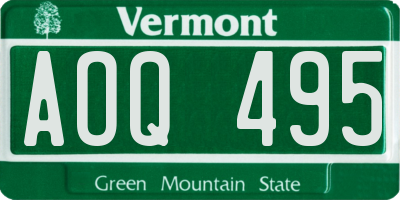 VT license plate AOQ495