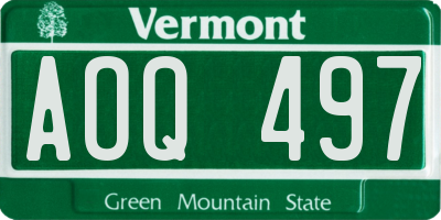VT license plate AOQ497
