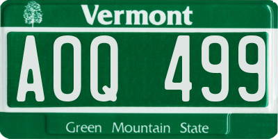 VT license plate AOQ499