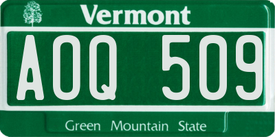 VT license plate AOQ509