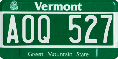 VT license plate AOQ527