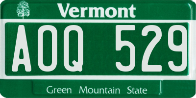VT license plate AOQ529