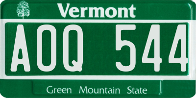 VT license plate AOQ544