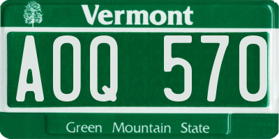 VT license plate AOQ570