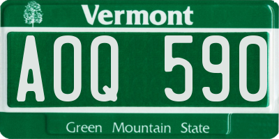 VT license plate AOQ590