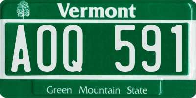 VT license plate AOQ591