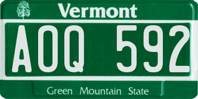 VT license plate AOQ592