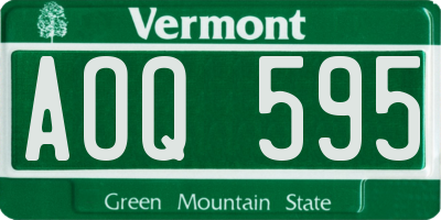 VT license plate AOQ595