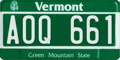 VT license plate AOQ661