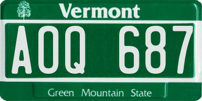 VT license plate AOQ687