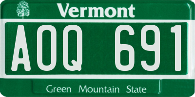 VT license plate AOQ691