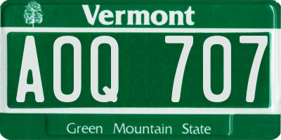 VT license plate AOQ707