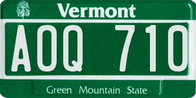 VT license plate AOQ710