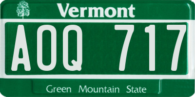 VT license plate AOQ717