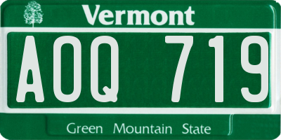 VT license plate AOQ719