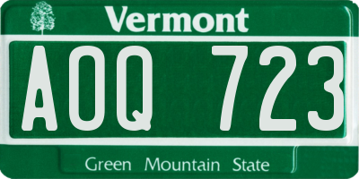 VT license plate AOQ723