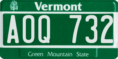 VT license plate AOQ732