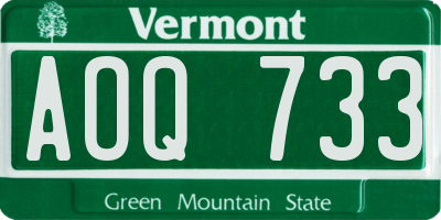 VT license plate AOQ733