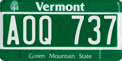 VT license plate AOQ737