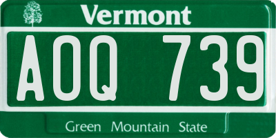 VT license plate AOQ739