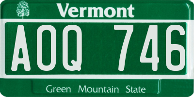 VT license plate AOQ746