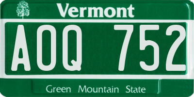 VT license plate AOQ752