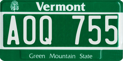 VT license plate AOQ755