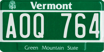 VT license plate AOQ764