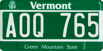 VT license plate AOQ765