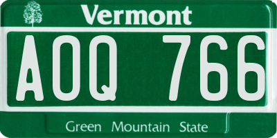 VT license plate AOQ766