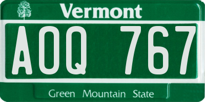 VT license plate AOQ767