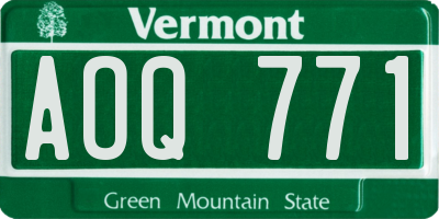 VT license plate AOQ771