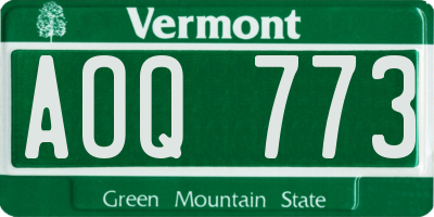 VT license plate AOQ773