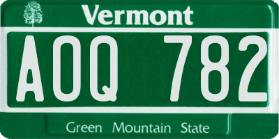 VT license plate AOQ782