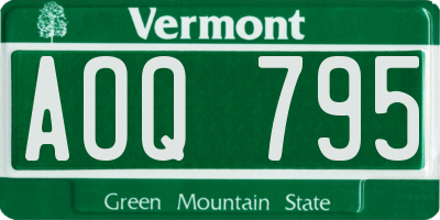 VT license plate AOQ795