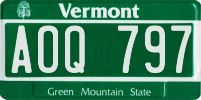 VT license plate AOQ797