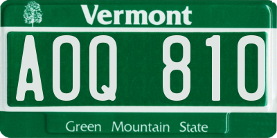VT license plate AOQ810