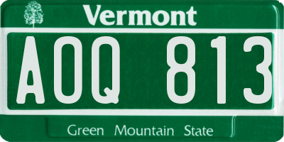 VT license plate AOQ813