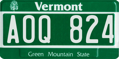 VT license plate AOQ824