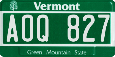 VT license plate AOQ827