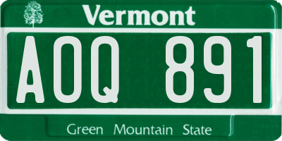 VT license plate AOQ891
