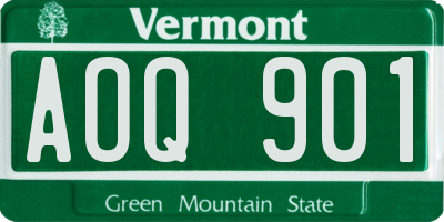 VT license plate AOQ901
