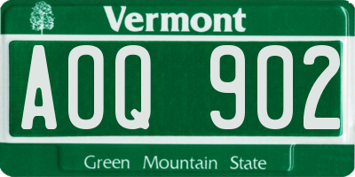 VT license plate AOQ902