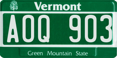 VT license plate AOQ903