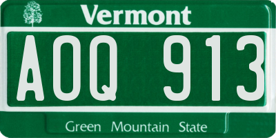 VT license plate AOQ913