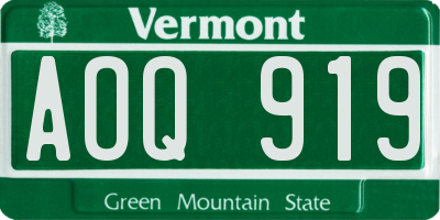 VT license plate AOQ919